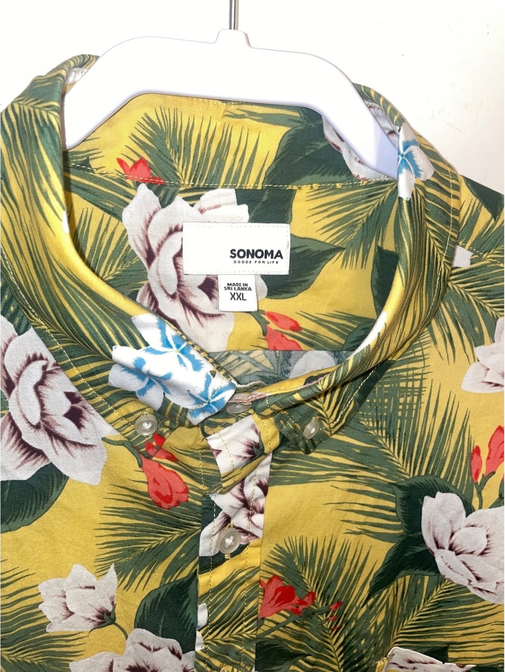 Sonoma XXL Men's Short Sleeve Tropical Floral Button-Up Hawaiian Shirt Vacation - Picture 3 of 5